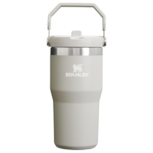 stanley iceflow stainless steel tumbler - vacuum insulated water bottle for home office or car reusable cup with straw leak resistant flip cold for 12 hours or iced for 2 days ash 20 oz  059 l