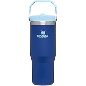 stanley iceflow stainless steel tumbler - vacuum insulated water bottle for home office or car reusable cup with straw leak resistant flip cold for 12 hours or iced for 2 days lapis 30oz