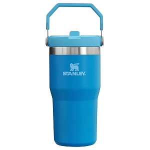 stanley iceflow stainless steel tumbler - vacuum insulated water bottle for home office or car reusable cup with straw leak resistant flip cold for 12 hours or iced for 2 days azure 20 oz  059 l