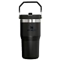 Stanley IceFlow Stainless Steel Tumbler with Straw - Vacuum Insulated Water Bottle for Home, Office or Car Reusable Cup Leakproof Flip Cold 12 Hours Iced 2 Days, 20 Oz, Black 2.0