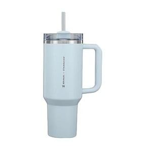 stanley quencher h20 flowstate stainless steel vacuum insulated tumbler with lid and straw for water iced tea or coffee sky blue 40 oz