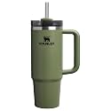 Stanley Quencher H2.0 Tumbler with Handle and Straw 30 oz | Flowstate 3-Position Lid | Cup Holder Compatible for Travel | Insulated Stainless Steel Cup | BPA-Free | Dried Pine
