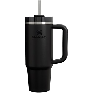 stanley quencher h20 tumbler with straw 30 oz  flowstate 3-position lid  cup holder compatible for travel  insulated stainless steel cup  bpa-free  black
