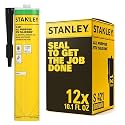 Stanley S421 RTV Silicone Caulk Brown (12 x 10.1 fl.oz.) - 100% Waterproof Industrial-Grade Silicone for Kitchen, Bathroom, Shower, Window, Door, Indoor &amp; Outdoor Use