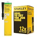Stanley S421 RTV Silicone Caulk Translucent (12 x 10.1 fl.oz.) - 100% Waterproof Industrial-Grade Silicone for Kitchen, Bathroom, Shower, Window, Door, Indoor &amp; Outdoor Use