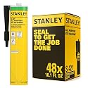 Stanley S421 RTV Silicone Caulk Clear (48 x 10.1 fl.oz.) - 100% Waterproof Industrial-Grade Silicone for Kitchen, Bathroom, Shower, Window, Door, Indoor &amp; Outdoor Use