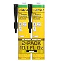 Stanley S421 RTV Silicone Caulk Black (2 x 10.1 fl.oz.) - 100% Waterproof Industrial-Grade Silicone for Kitchen, Bathroom, Shower, Window, Door, Indoor &amp; Outdoor Use