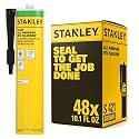Stanley S421 RTV Silicone Caulk Brown (48 x 10.1 fl.oz.) - 100% Waterproof Industrial-Grade Silicone for Kitchen, Bathroom, Shower, Window, Door, Indoor &amp; Outdoor Use