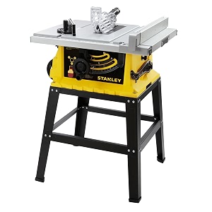 stanley sst2001-in 2000w 254mm table saw with frame 4900 rpm for heavy-duty applications amp cutting plywood compatible with 10 cutting blades 1 year warranty yellow and black