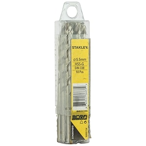 stanley sta50074b10-in hss 55mm drill machine bit pack of 10