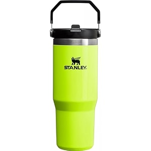 stanley stainless steel iceflow flip straw tumbler neon yellow 30 oz