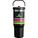 STANLEY Stainless Steel IceFlow Flip Straw Tumbler (Neon Multi Mesh Stripe, 30 oz)