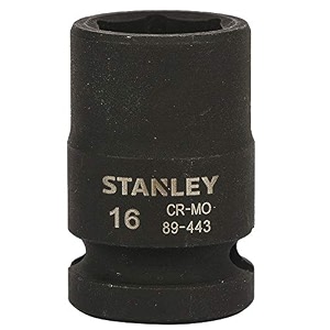 stanley stmt89443-8b chrome-molybdenum steel 6 point impact socket 12 inch 16 mmblack