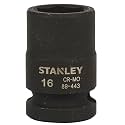 STANLEY STMT89443-8B Chrome-Molybdenum Steel 6 Point Impact Socket 1/2 inch 16 mm(Black)