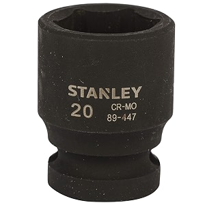 stanley stmt89447-8b chrome-molybdenum steel 6 point impact socket 12 inch 20 mmblack