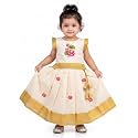 Stanwells Kids Baby Girl Dress Cream Pattu