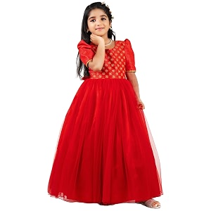 Stanwells Kids Dress for Girls Embroiderd Full