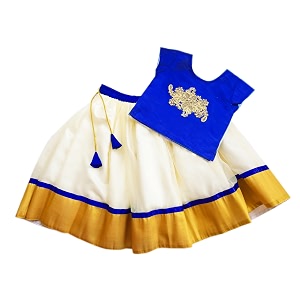stanwells kids onam dress for baby girls cotton silk pattu pavadai lehenga choli set traditional south indian ethnic wear 6 months-7 yeasrs