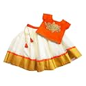 Stanwells Kids Onam Dress for Baby Girls Cotton Silk Pattu Pavadai Lehenga Choli Set Traditional South Indian Ethnic Wear 6 Months-7 Yeasrs