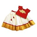 Stanwells Kids Onam Dress for Baby Girls Cotton Silk Pattu Pavadai Lehenga Choli Set Traditional South Indian Ethnic Wear 6 Months-7 Yeasrs