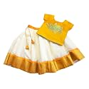 Stanwells Kids Onam Dress for Baby Girls Cotton Silk Pattu Pavadai Lehenga Choli Set Traditional South Indian Ethnic Wear 6 Months-7 Yeasrs