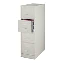 Staples 4-Drawer Vertical File Cabinet, Letter, Lockable, Light Gray, 26.5'' D