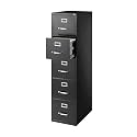 Staples 5-Drawer Vertical File Cabinet, Black, Letter, 26.5'' D