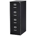 Staples Commercial 4-Drawer Vertical File Cabinet, Locking, Letter, Black, 22-inch D (22337D)