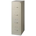 Staples Commercial 4-Drawer Vertical File Cabinet, Letter Size, Lockable, Putty, Steel, 51.97H x 15W x 22D