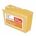 Staples Hanging File Folders, Letter Size, Yellow, 5-Tab, 25/Box