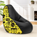 STAR 5XL Printed Bean Bag Filled with Beans, Premium Bean Bag Chair, Bean Bag Sofa Chair, Teardrop Bean Bag  With Bean Filling