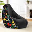 STAR 5XL Printed Bean Bag Filled with Beans, Premium Bean Bag Chair, Bean Bag Sofa Chair, Teardrop Bean Bag  With Bean Filling