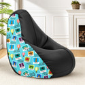 STAR 5XL Printed Bean Bag Filled with Beans, Premium Bean Bag Chair, Bean Bag Sofa Chair, Teardrop Bean Bag  With Bean Filling