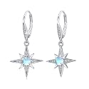 Star Earrings for Women 925 Sterling Silver Star Dangling Drop Earrings with Moonstone/Zircon Jewelry Gifts for Women