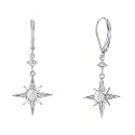 Star Earrings for Women 925 Sterling Silver Star Dangling Drop Earrings with Moonstone/Zircon Jewelry Gifts for Women