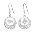 Star Earrings for Women 925 Sterling Silver Star Dangling Drop Earrings with Moonstone/Zircon Jewelry Gifts for Women