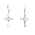 Star Earrings for Women 925 Sterling Silver Star Dangling Drop Earrings with Moonstone/Zircon Jewelry Gifts for Women