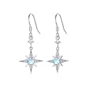 Star Earrings for Women 925 Sterling Silver Star Dangling Drop Earrings with Moonstone/Zircon Jewelry Gifts for Women