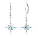 Star Earrings for Women 925 Sterling Silver Star Dangling Drop Earrings with Moonstone/Zircon Jewelry Gifts for Women