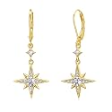 Star Earrings for Women 925 Sterling Silver Star Dangling Drop Earrings with Moonstone/Zircon Jewelry Gifts for Women