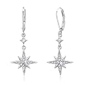 Star Earrings for Women 925 Sterling Silver Star Dangling Drop Earrings with Moonstone/Zircon Jewelry Gifts for Women
