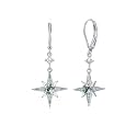 Star Earrings for Women 925 Sterling Silver Star Dangling Drop Earrings with Moonstone/Zircon Jewelry Gifts for Women