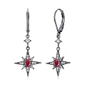 Star Earrings for Women 925 Sterling Silver Star Dangling Drop Earrings with Moonstone/Zircon Jewelry Gifts for Women