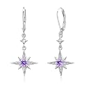 Star Earrings for Women 925 Sterling Silver Star Dangling Drop Earrings with Moonstone/Zircon Jewelry Gifts for Women