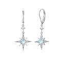 Star Earrings for Women 925 Sterling Silver Star Dangling Drop Earrings with Moonstone/Zircon Jewelry Gifts for Women