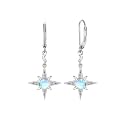 Star Earrings for Women 925 Sterling Silver Star Dangling Drop Earrings with Moonstone/Zircon Jewelry Gifts for Women