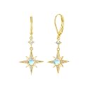 Star Earrings for Women 925 Sterling Silver Star Dangling Drop Earrings with Moonstone/Zircon Jewelry Gifts for Women