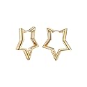 Star Hoop Earrings for Women, Small & Large Star Earrings Hoops