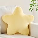 Star Pillow,Star Shaped Decorative Throw Pillow for Bed Couch,Yellow,15.7"