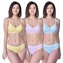 Star Print Bra and Panty Set for